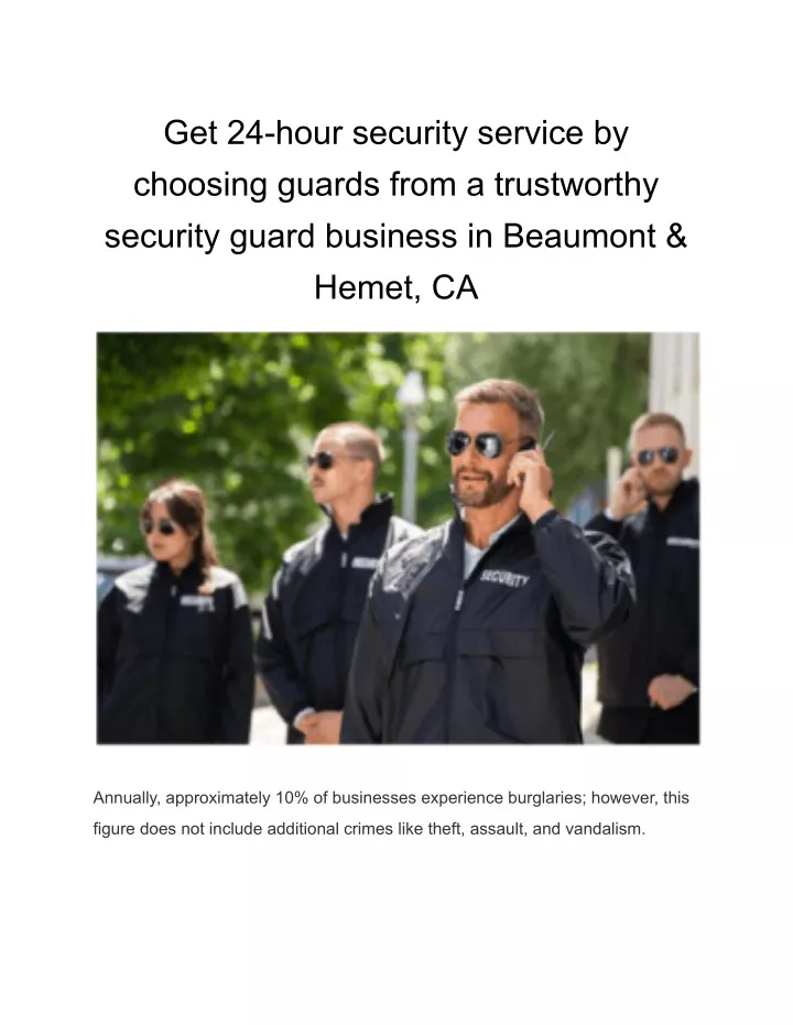 get 24 hour security service by choosing guards