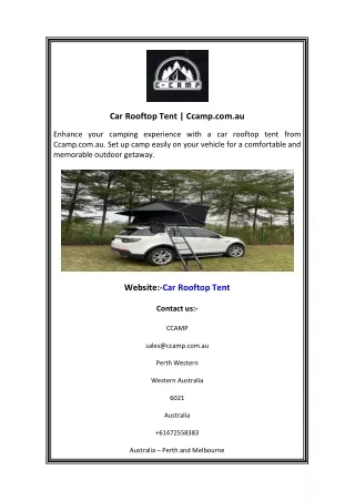 car rooftop tent ccamp com au