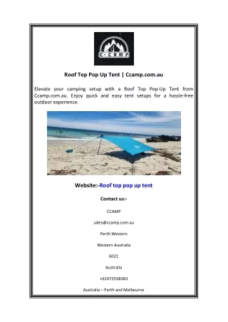 roof top pop up tent ccamp com au