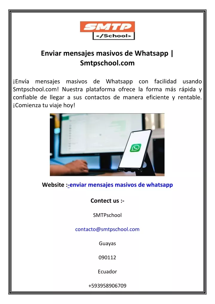enviar mensajes masivos de whatsapp smtpschool com