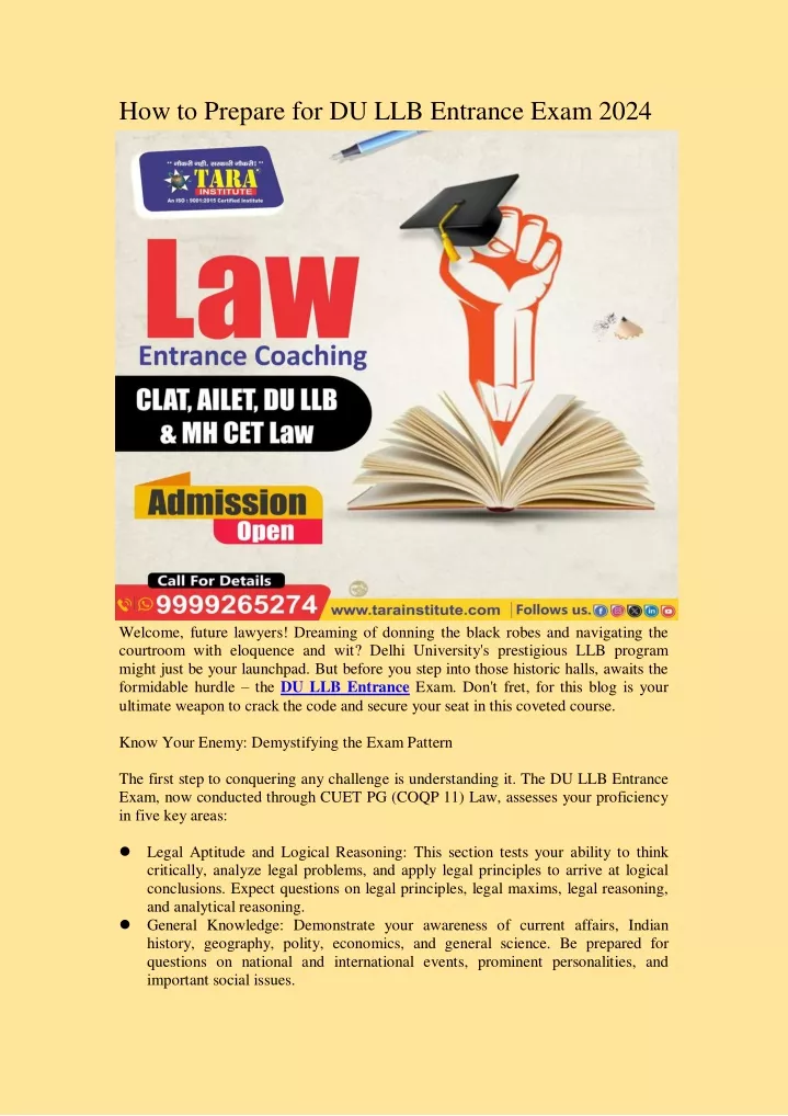 Ppt How To Prepare For Du Llb Entrance Exam 2024 Powerpoint