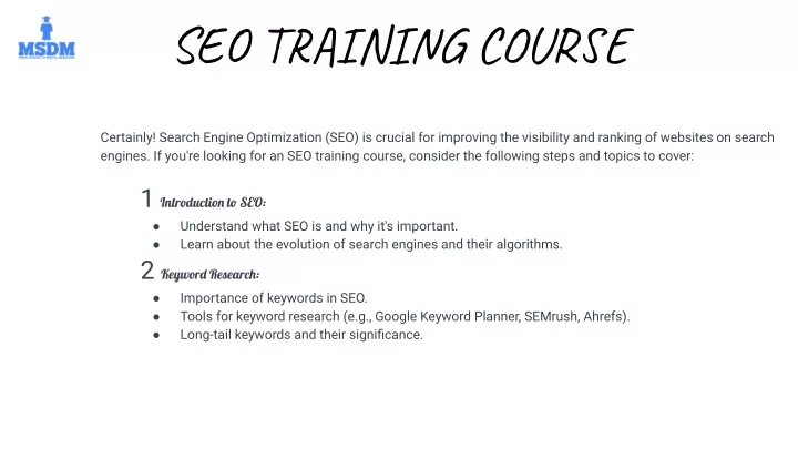 seo training course