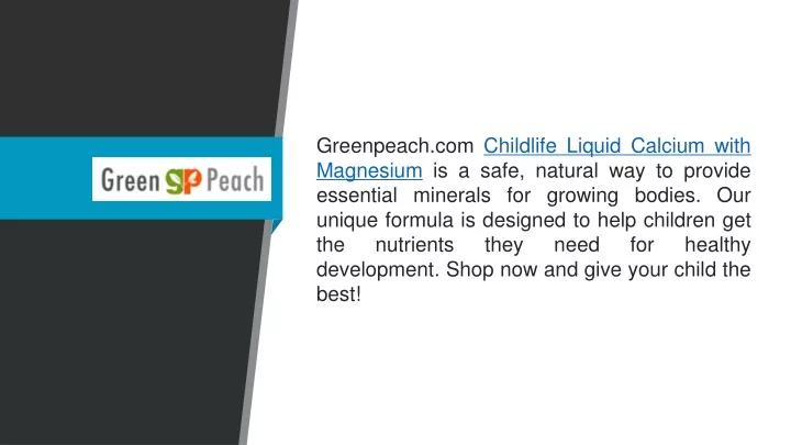 greenpeach com childlife liquid calcium with