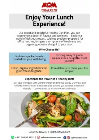 Nourish Your Well-being Embrace a Wholesome Diet Plan with Meals On Me