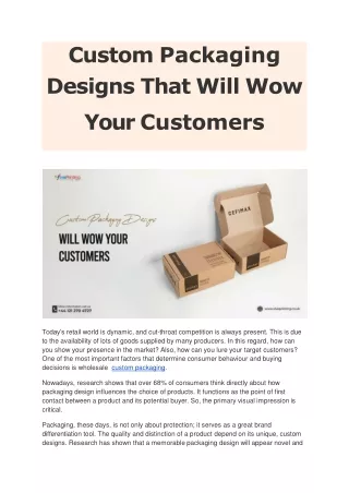 custom packaging designs that will wow your
