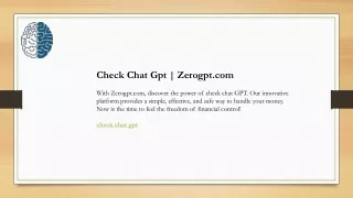Check Chat Gpt  Zerogpt.com