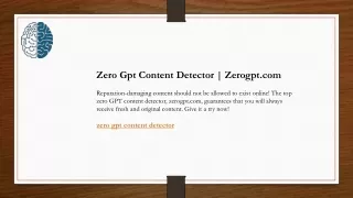 Zero Gpt Content Detector  Zerogpt.com