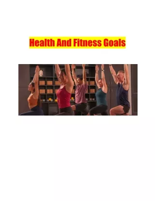 Health And Fitness Goals
