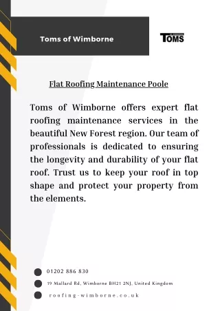 Flat Roofing Maintenance Poole