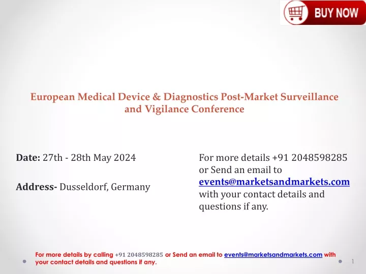 european medical device diagnostics post market surveillance and vigilance conference