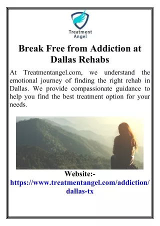 Break Free from Addiction at Dallas Rehabs