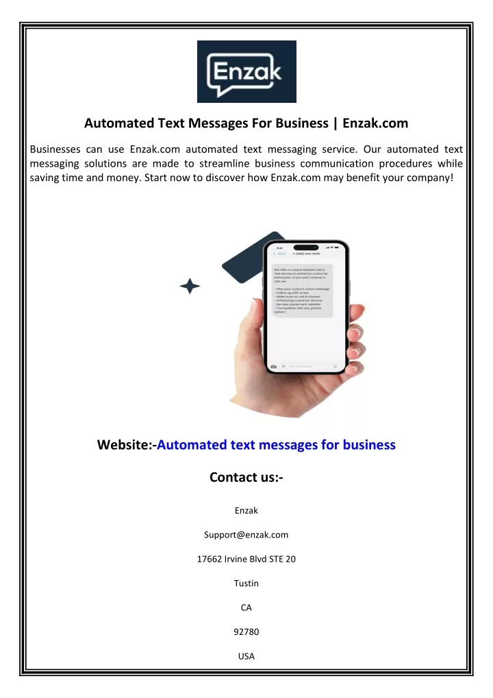 automated text messages for business enzak com