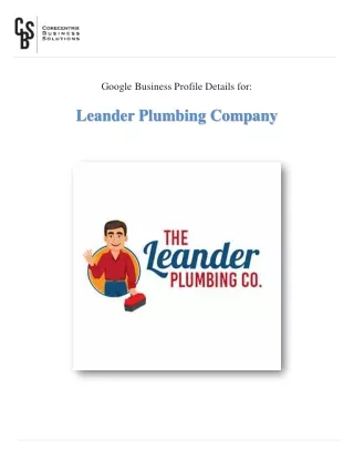 Leander Plumbing Company in Round Rock TX