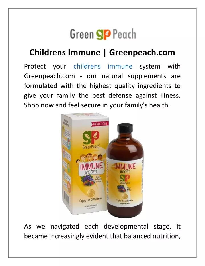 childrens immune greenpeach com