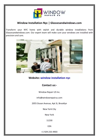 window installation nyc glassesandwindows com