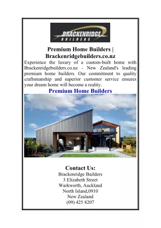 Premium Home Builders | Brackenridgebuilders.co.nz