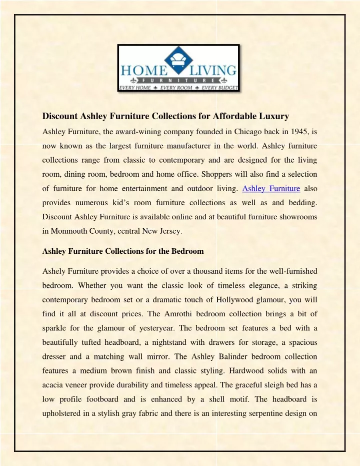 discount ashley furniture collections