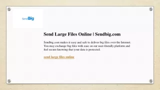 Send Large Files Online  Sendbig.com
