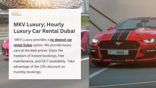 MKV Luxury; Hourly Luxury Car Rental Dubai