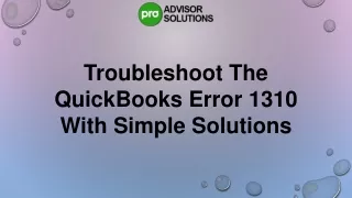 troubleshoot the quickbooks error 1310 with