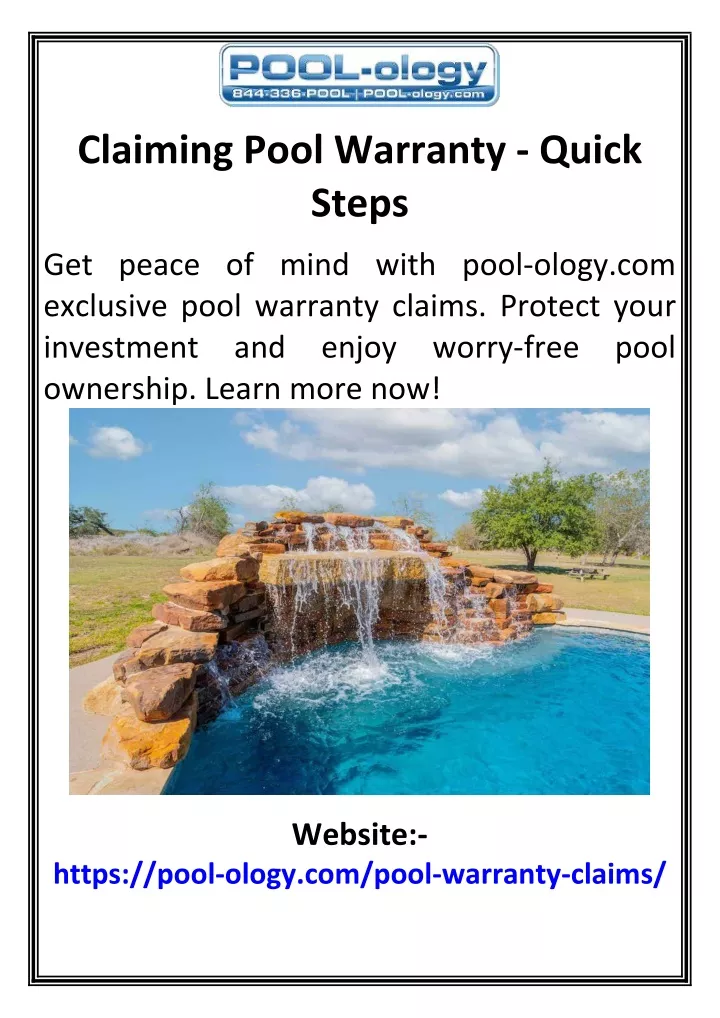 claiming pool warranty quick steps