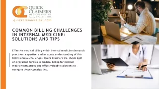 Quick Claimers Inc. - Common Billing Challenges in Internal Medicine Solutions and Tips