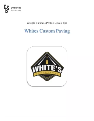 Whites Custom Paving