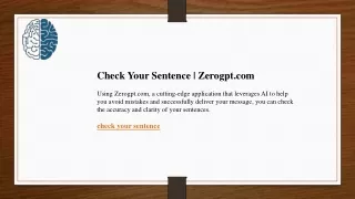 Check Your Sentence  Zerogpt.com