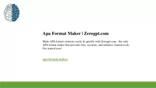 Apa Format Maker  Zerogpt.com