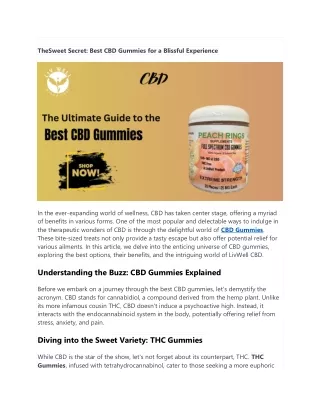 thesweet secret best cbd gummies for a blissful