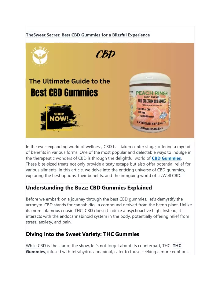 thesweet secret best cbd gummies for a blissful