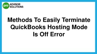 methods to easily terminate quickbooks hosting
