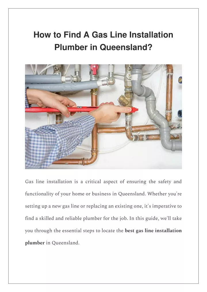 how to find a gas line installation plumber