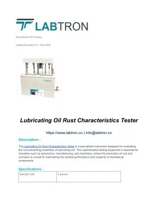 Lubricating Oil Rust Characteristics Tester