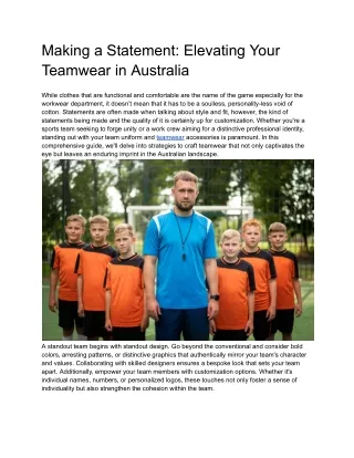 making a statement elevating your teamwear