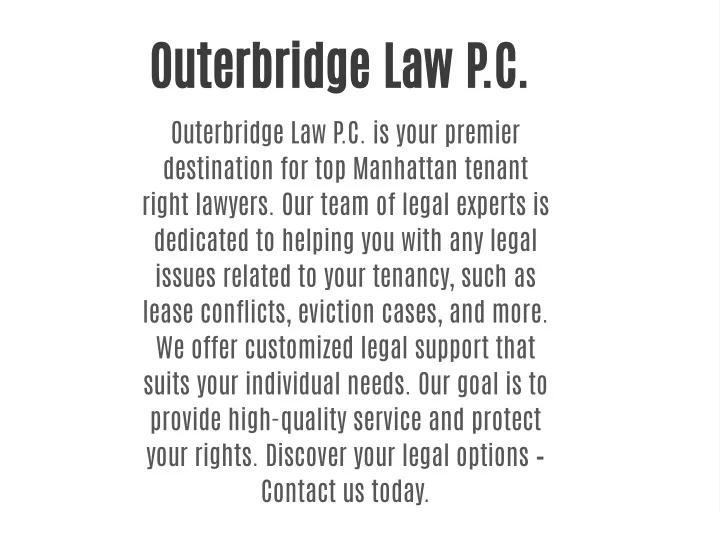 outerbridge law p c outerbridge law p c is your