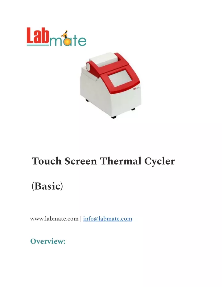 touch screen thermal cycler