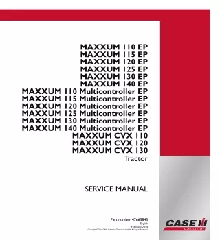 CASE IH MAXXUM 125 EP Europe F4DFE613EA Service Repair Manual