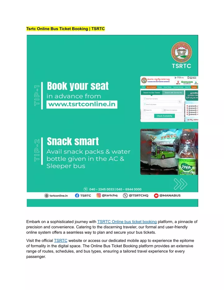 tsrtc online bus ticket booking tsrtc