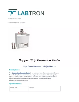Copper Strip Corrosion Tester