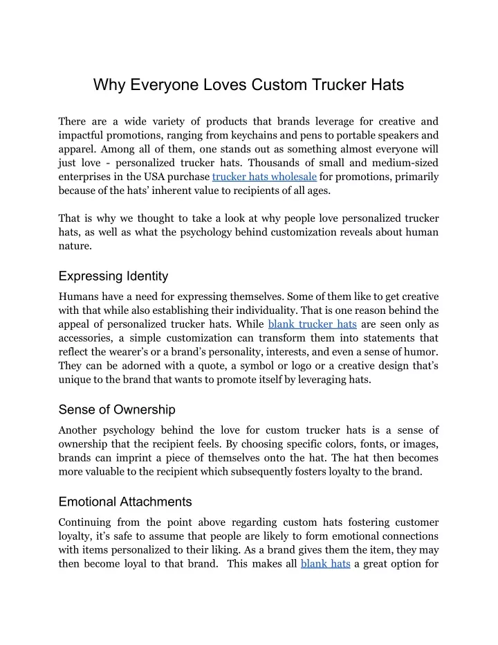 why everyone loves custom trucker hats