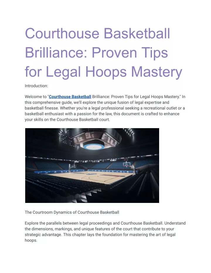 courthouse basketball brilliance proven tips