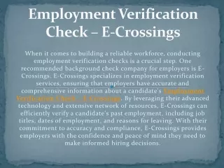 Best Background Check Companies For Employers – E-Crossings
