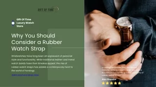 Why You Should Consider a Rubber Watch Strap?