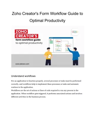 zoho creator s form workflow guide to