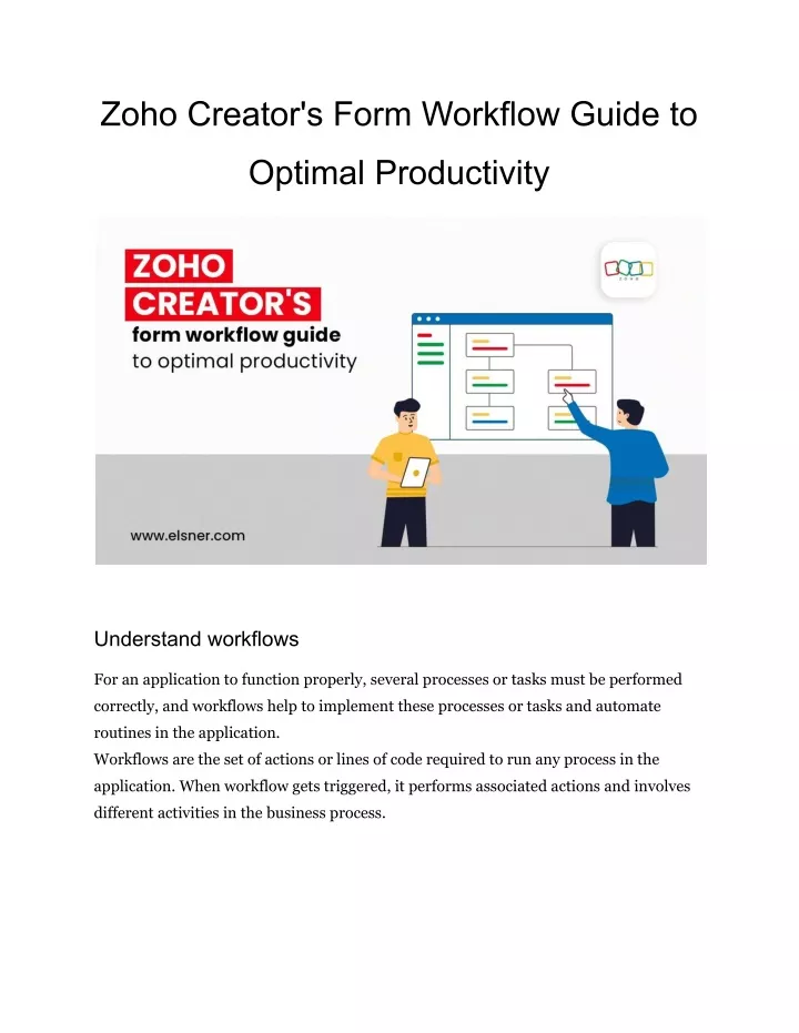 zoho creator s form workflow guide to
