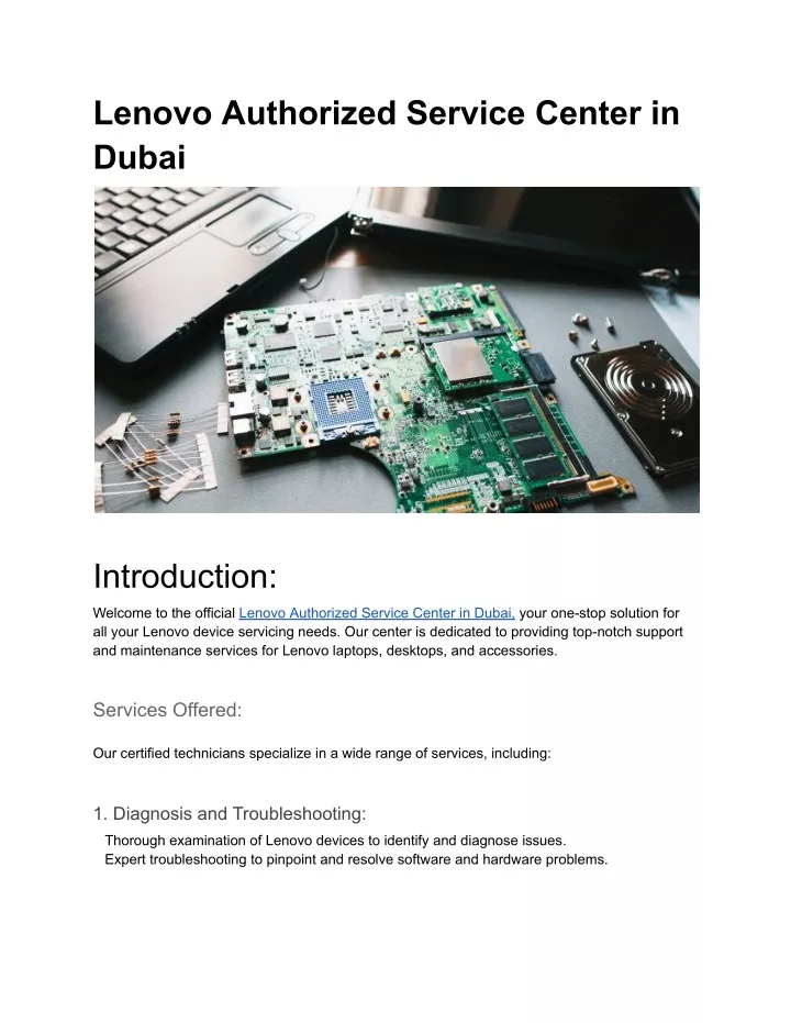 lenovo authorized service center in dubai