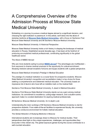 a comprehensive overview of the admission process