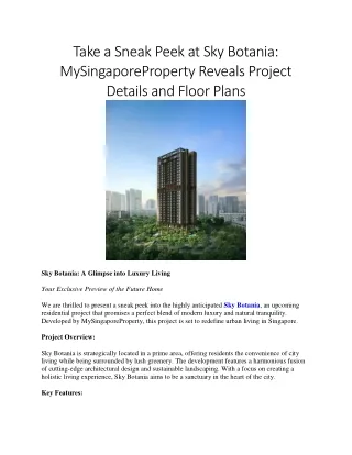 Take a Sneak Peek at Sky Botania-MySingaporeProperty