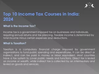 Top 10 Income Tax Courses in India: 2024